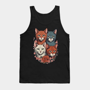 Cute little Cats Family for lovers kitty kittens Tank Top